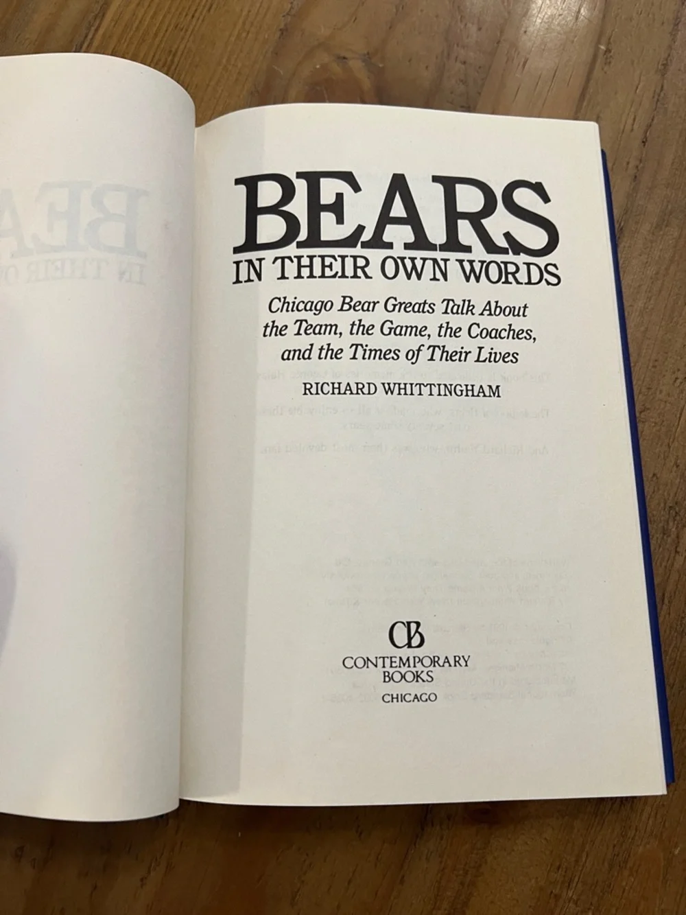 BEARS In Their Own Words Book Chicago Bears Great talk about team & their lives